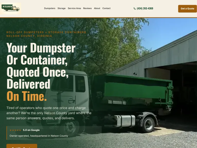 Nelson Storage website
